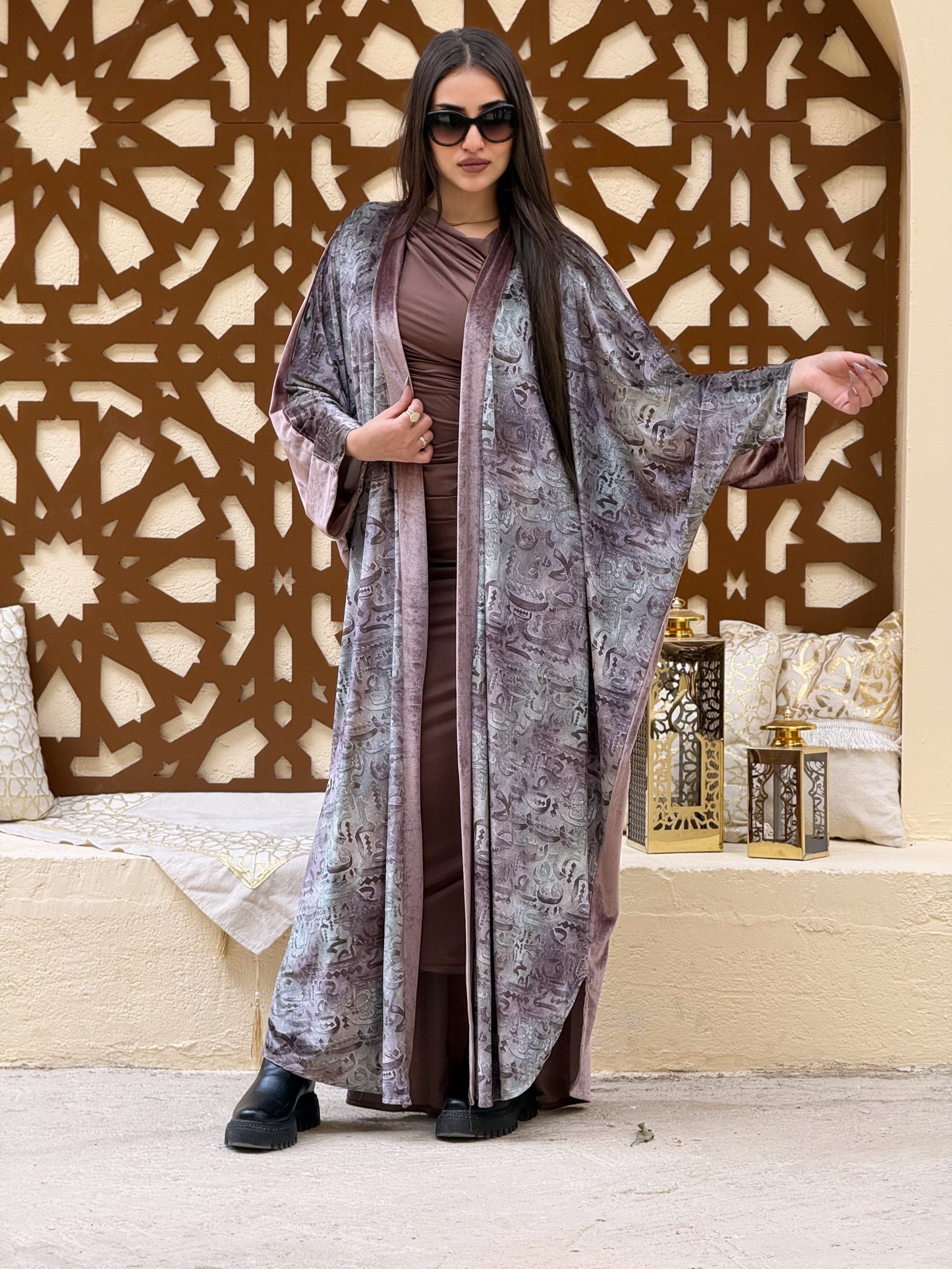 Printed Velvet Kaftan