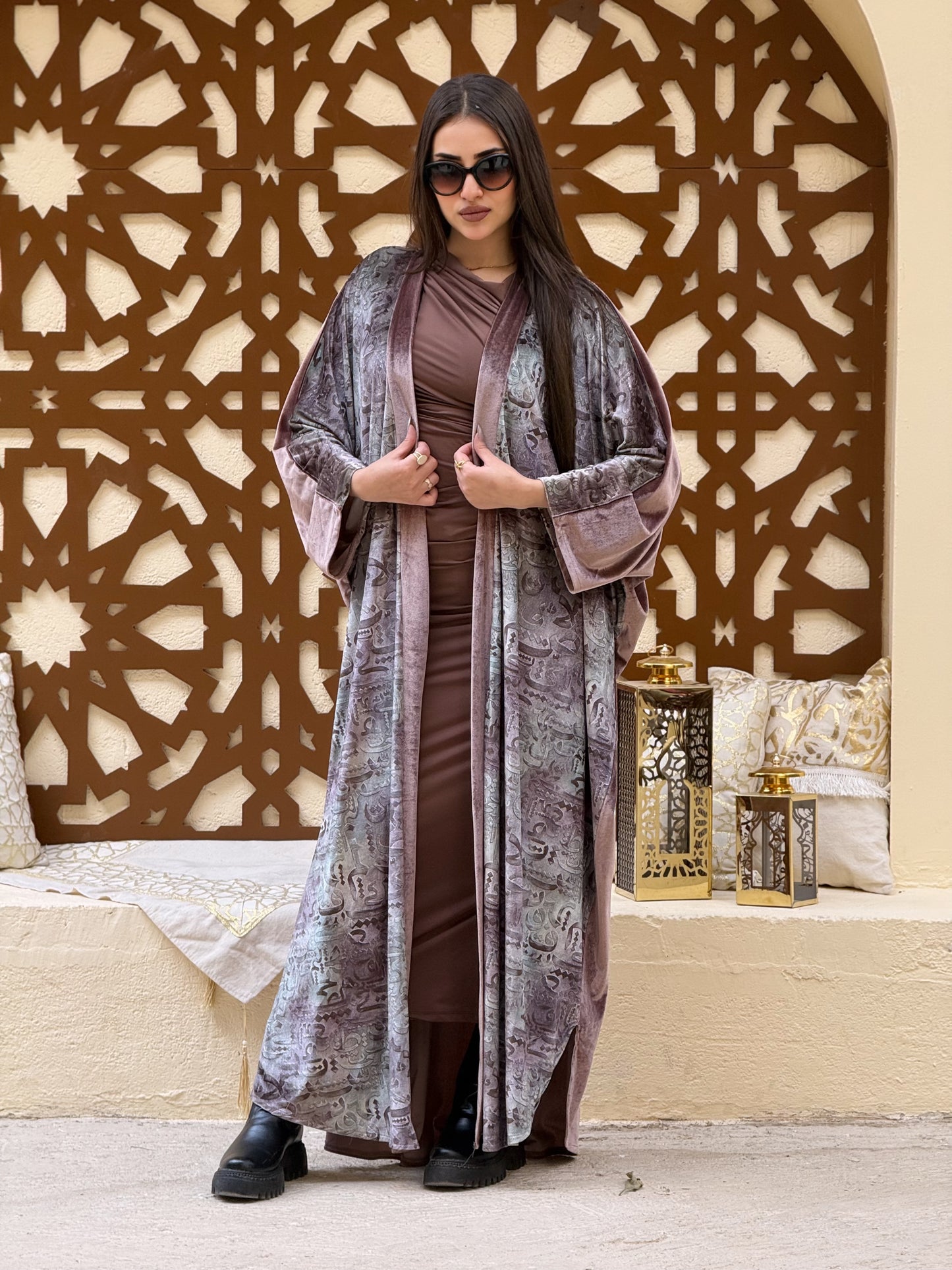 Printed Velvet Kaftan