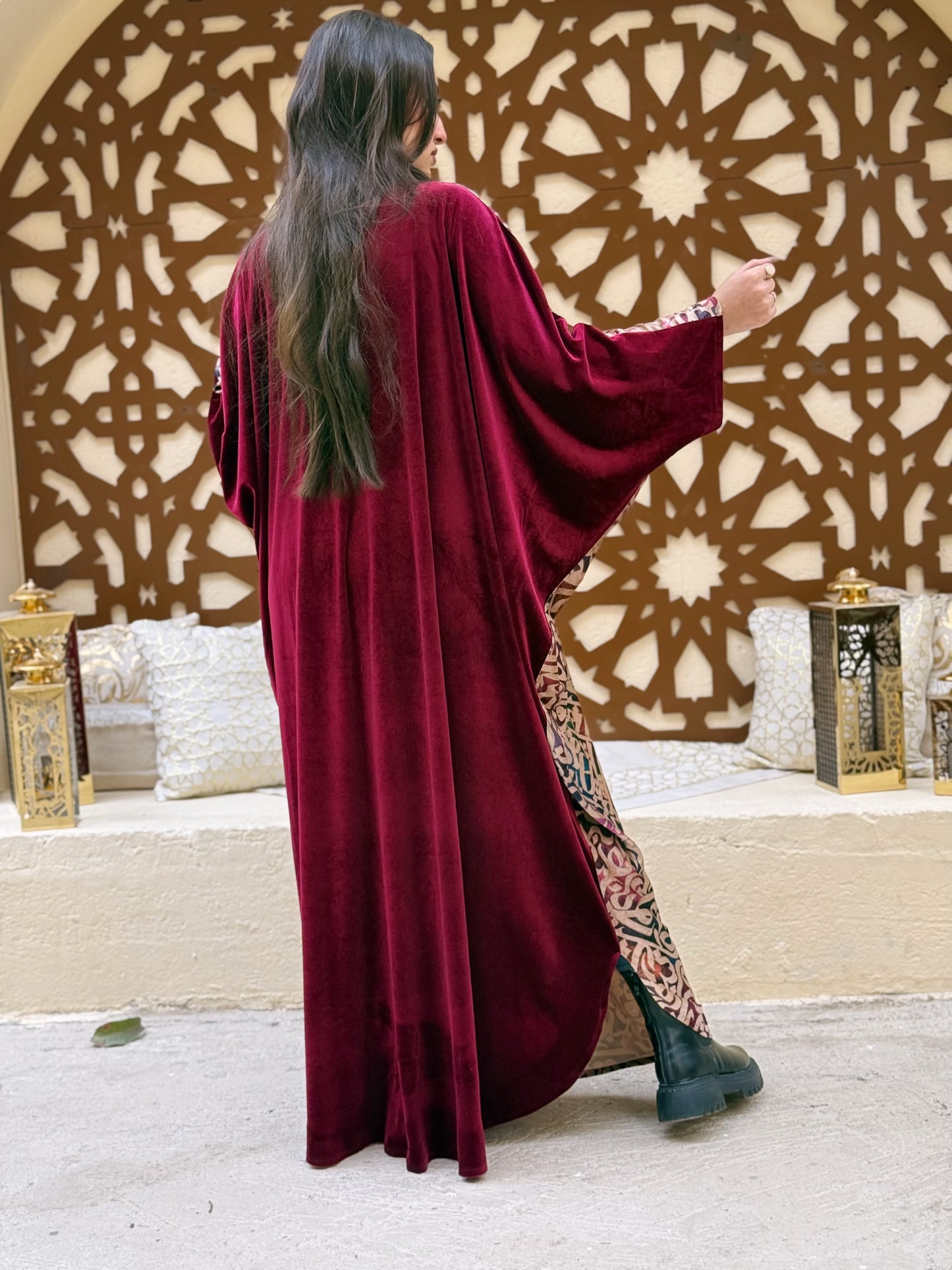 Printed Velvet Kaftan