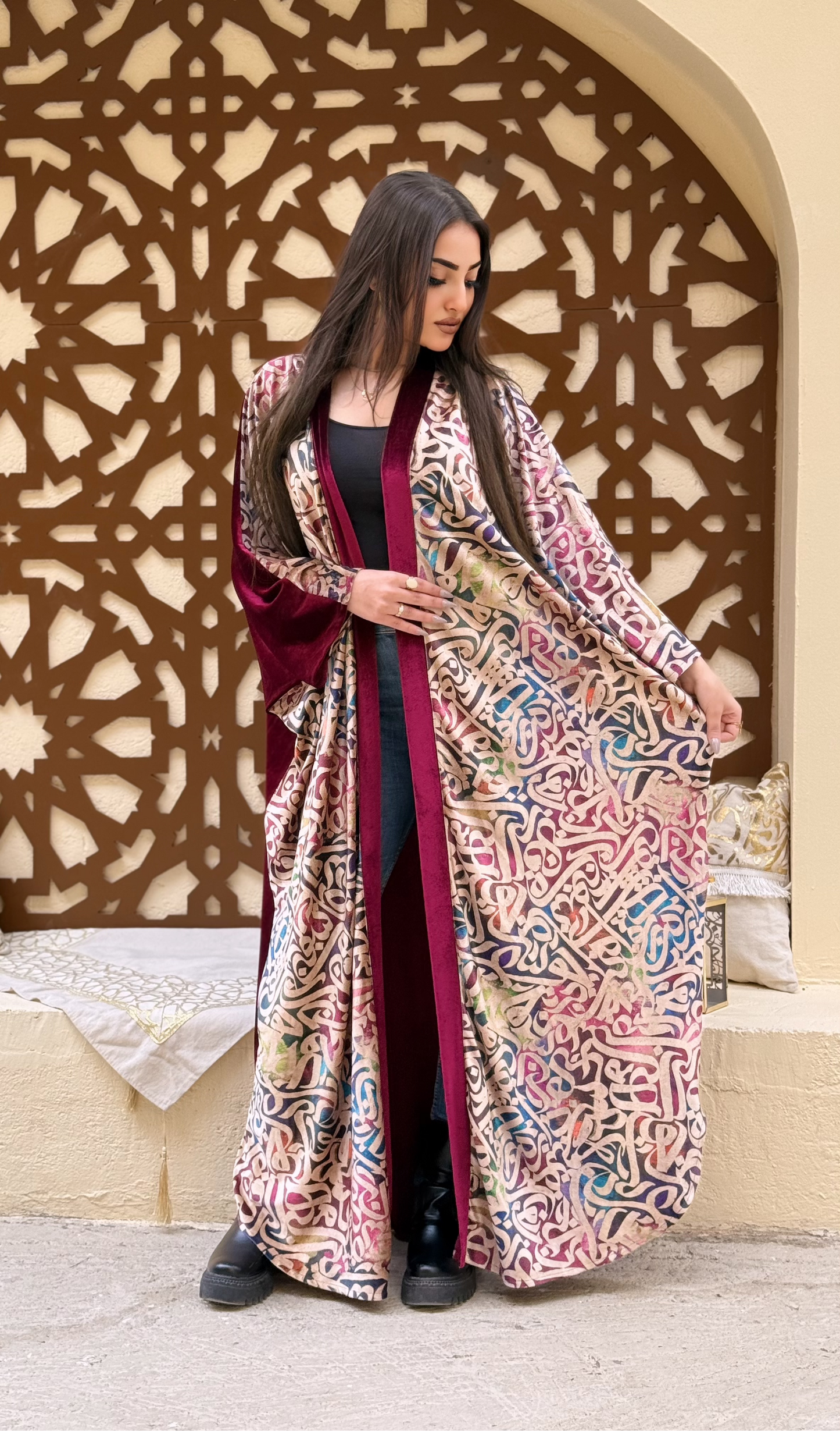 Printed Velvet Kaftan