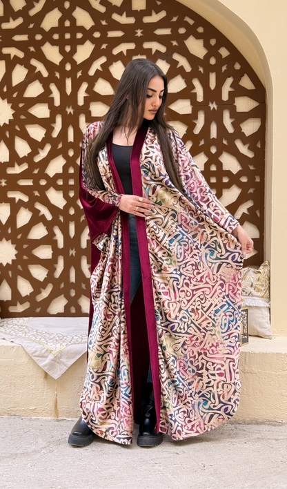 Printed Velvet Kaftan