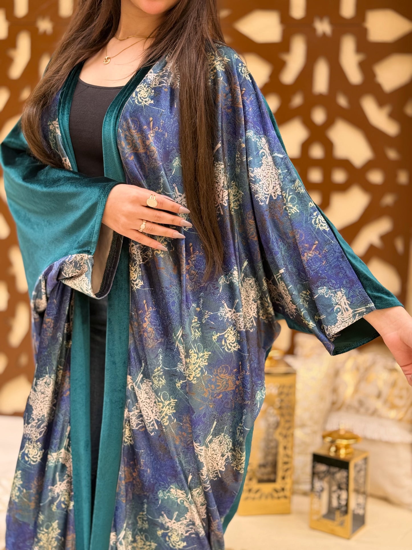 Printed Velvet Kaftan