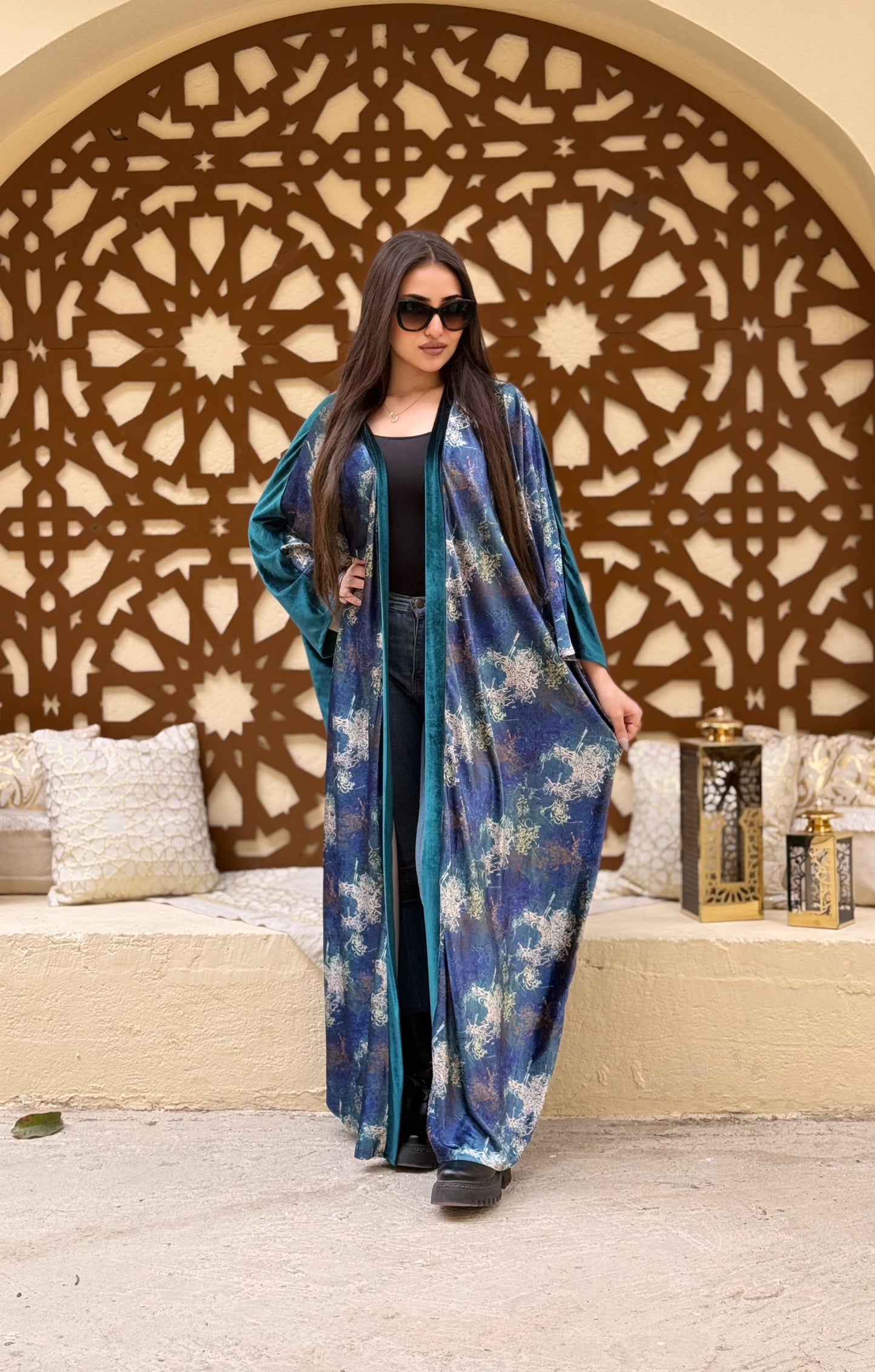 Printed Velvet Kaftan