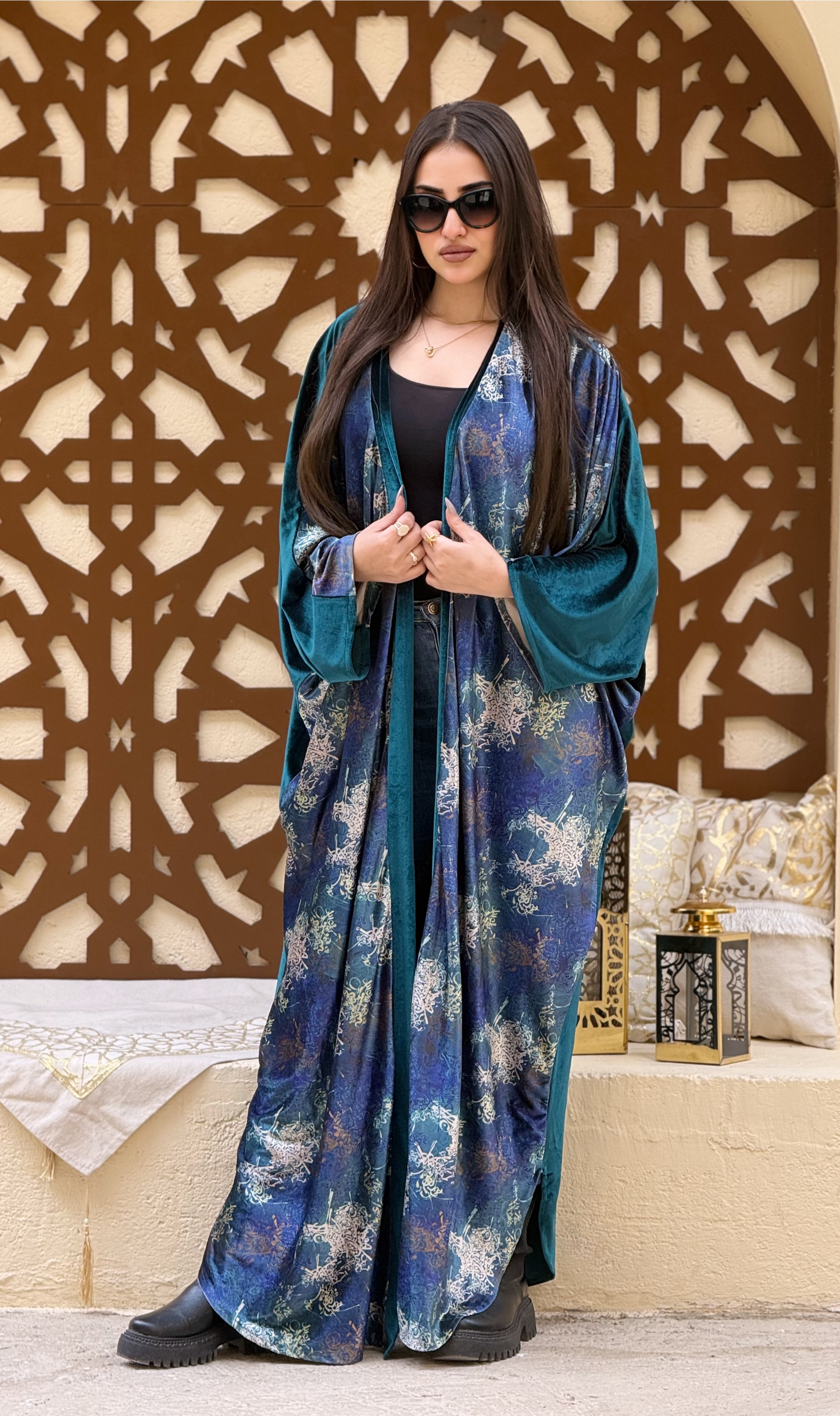 Printed Velvet Kaftan