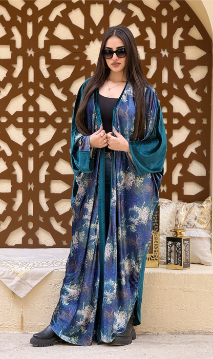 Printed Velvet Kaftan